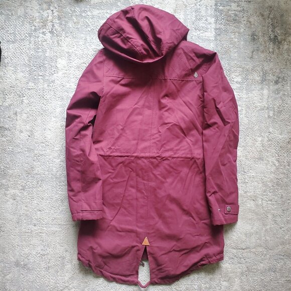 Volcom Winter Women's XS Sherpa Lined Coat Jacket Water Resistant Cranberry Red - Picture 4 of 8